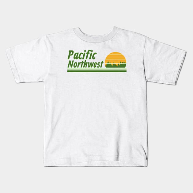 Pacific Northwest Kids T-Shirt by happysquatch